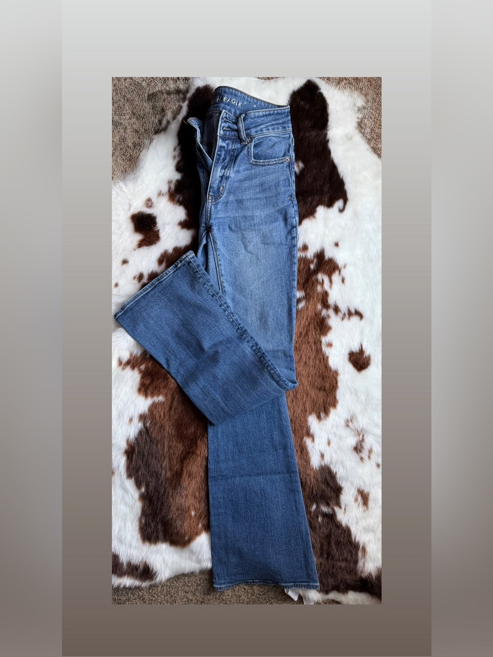 American Eagle Hi-Rise Artist Flare Double Button Jeans Size 00 Short